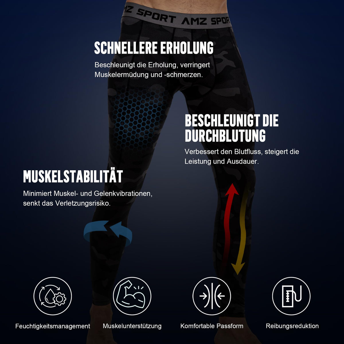 AMZSPORT Men's 2-Pack Compression Leggings