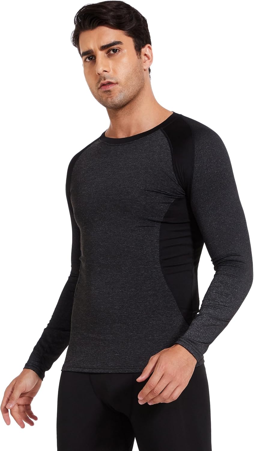 AMZSPORT Men's Long Sleeve Compression Shirt