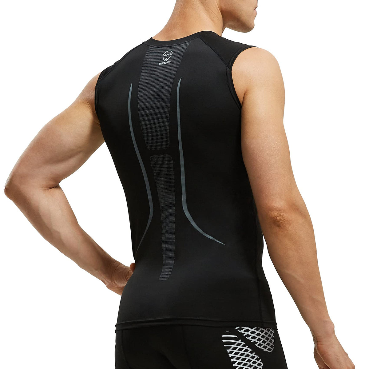 AMZSPORT Men's Compression Sleeveless Shirt, Sports Tank Top