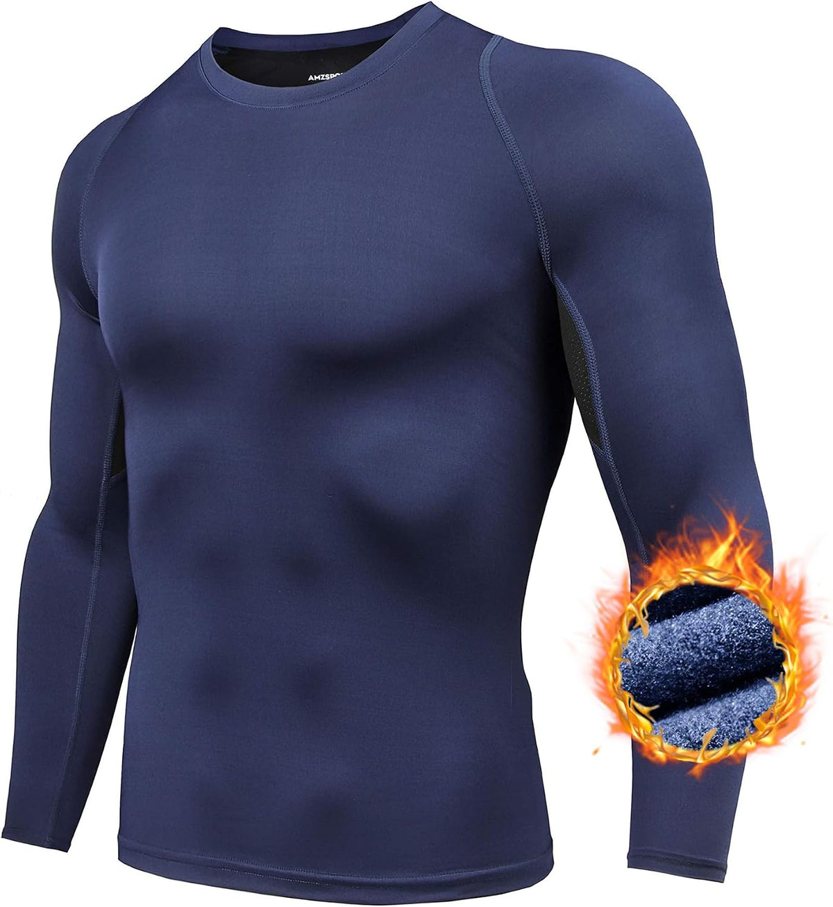 AMZSPORT Men's Long Sleeve Compression Shirt, Breathable