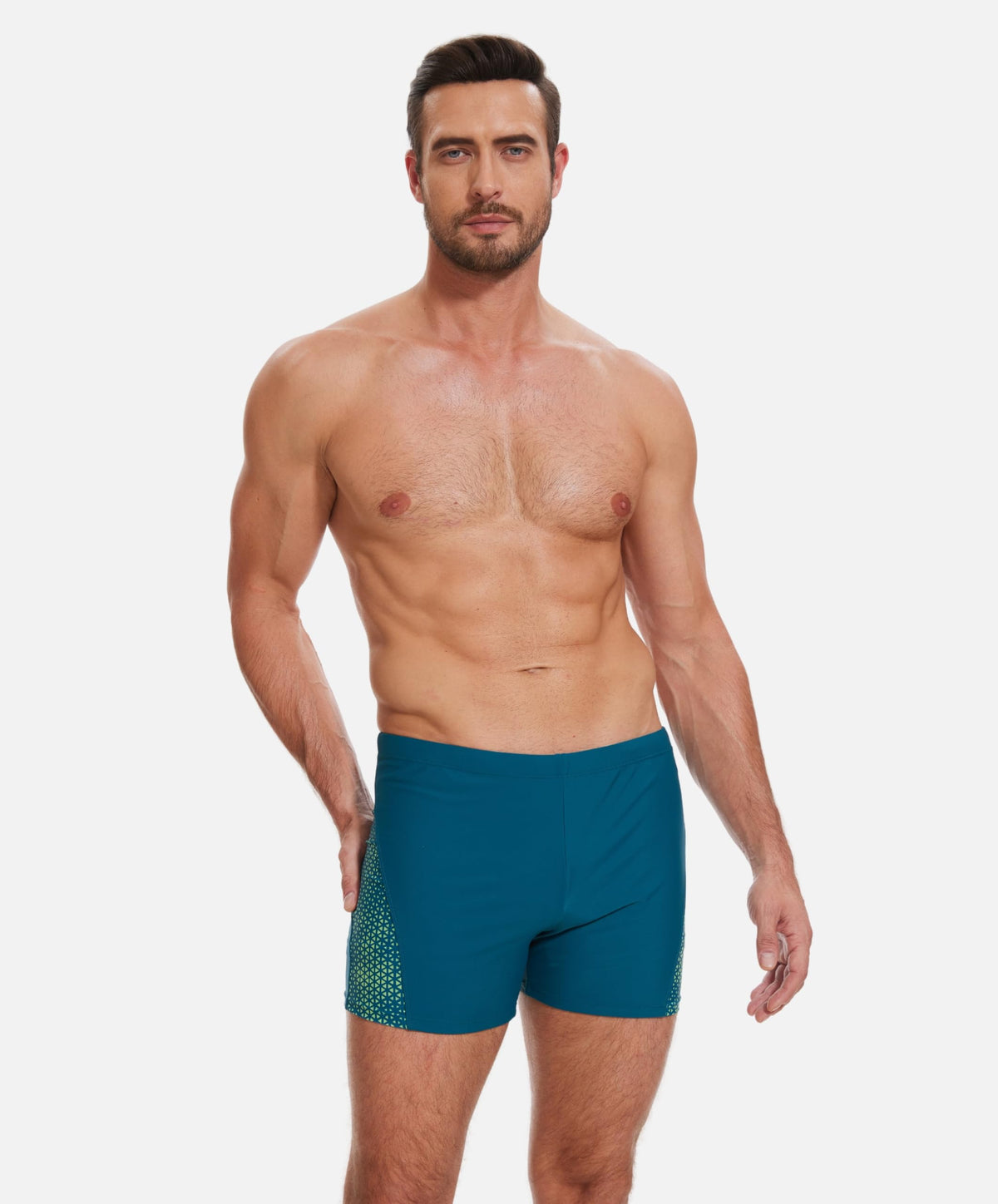 AMZSPORT Men's Tight-Fit Swim Trunks, Water Sports Swimwear