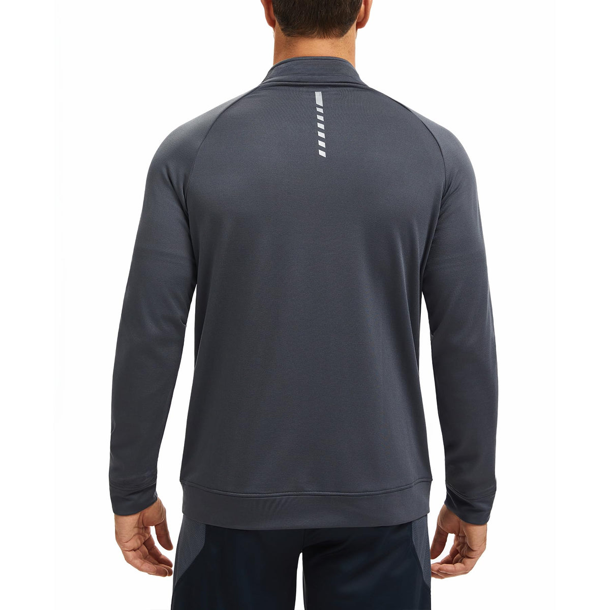 AMZSPORT Men's Microfleece Running Jacket with Zip Pockets