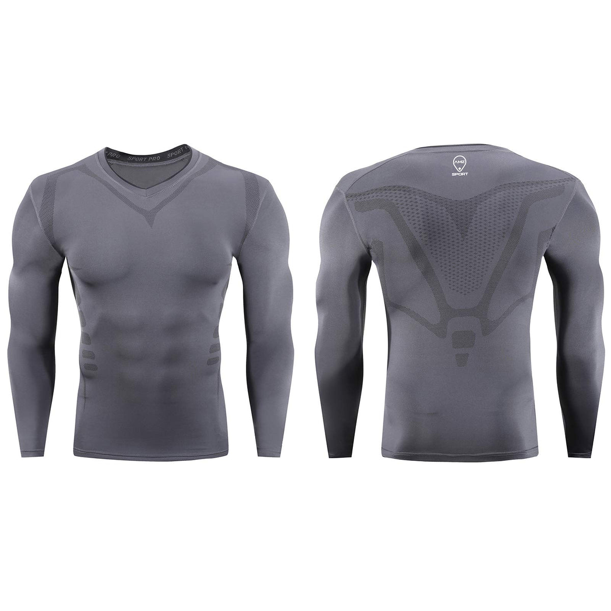 AMZSPORT Men's Long Sleeve Compression Shirt, All-Season