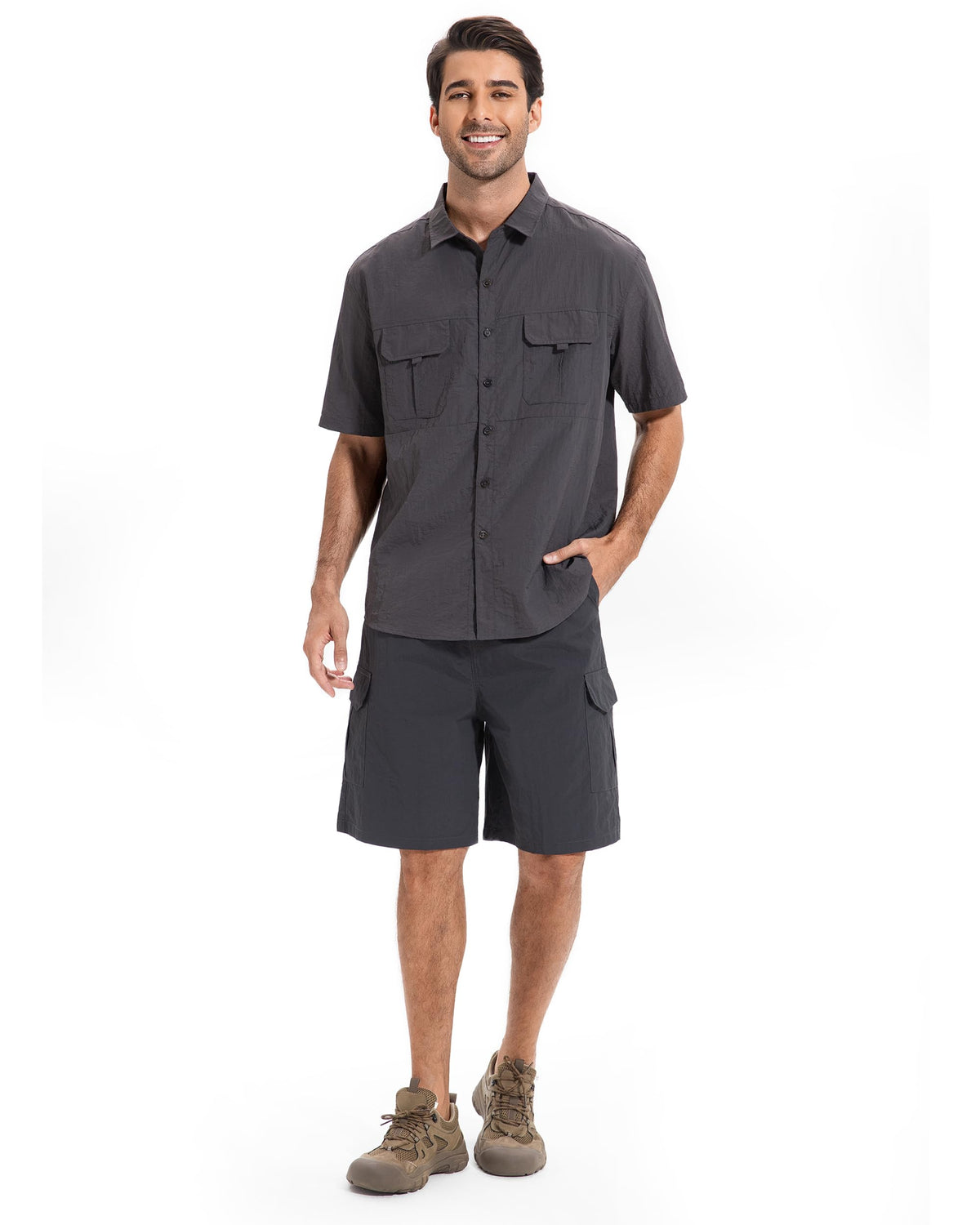 AMZSPORT Men's Lightweight Cargo Shorts with 5 Pockets