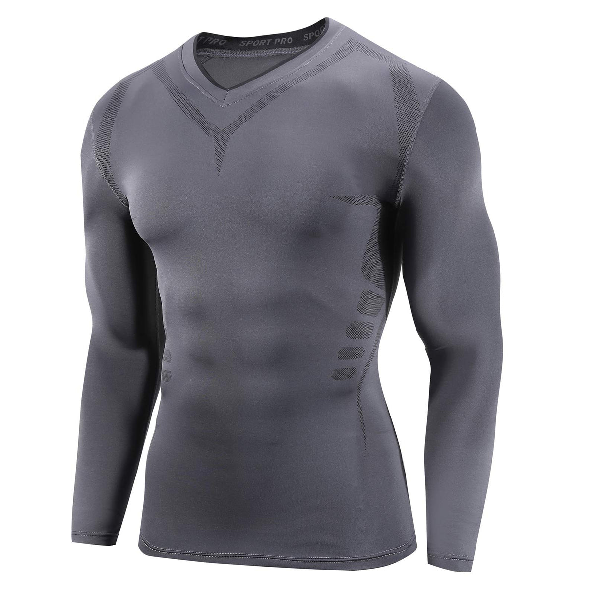 AMZSPORT Men's Long Sleeve Compression Shirt, All-Season