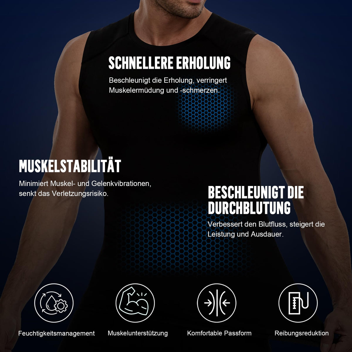 AMZSPORT Men's 5-Pack Sleeveless Compression Tank Top Gym Running