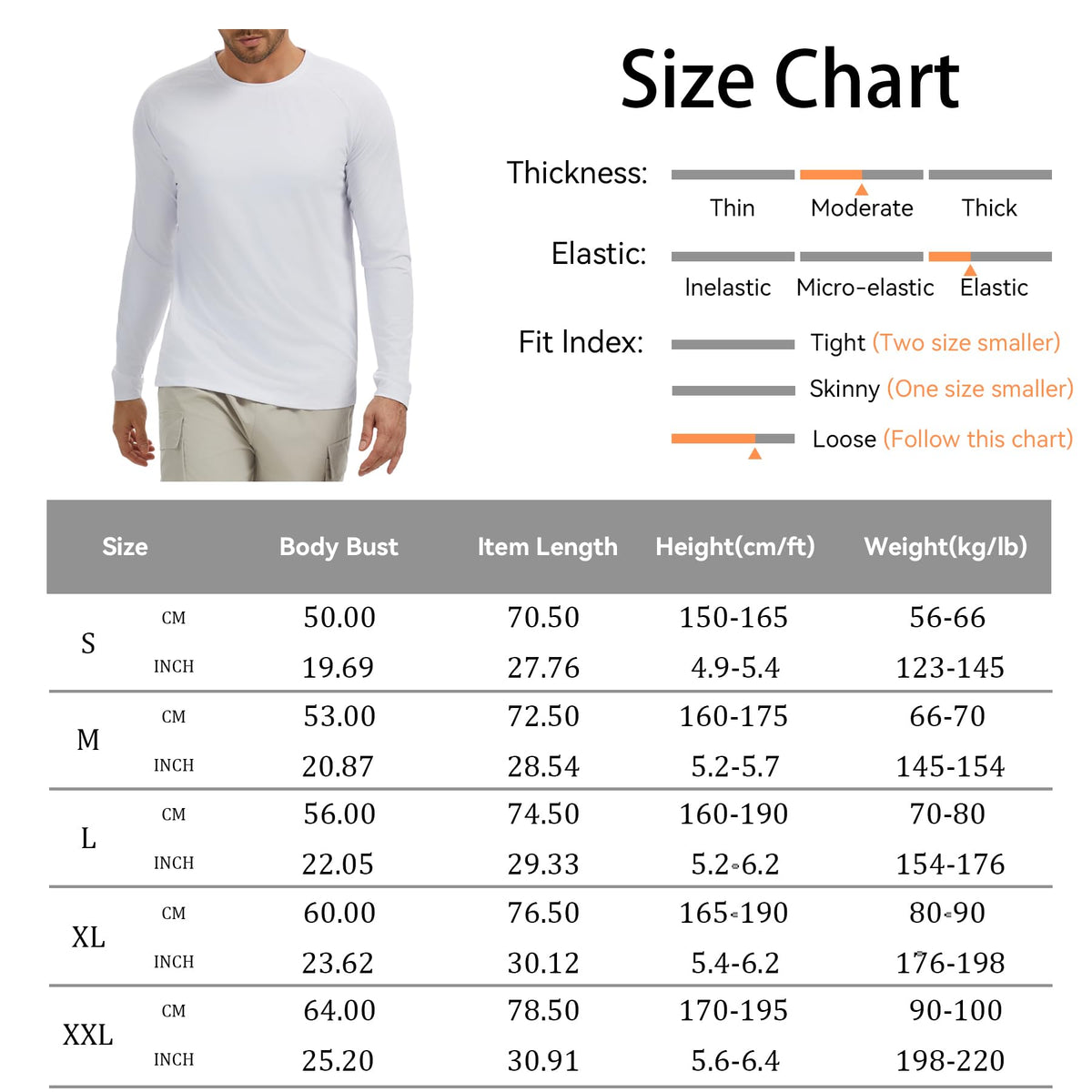 AMZSPORT Men's 3-Pack UPF 50+ Long Sleeve Sun Protection Shirt
