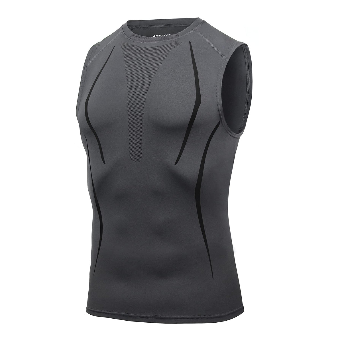 AMZSPORT Men's Compression Sleeveless Shirt, Sports Tank Top