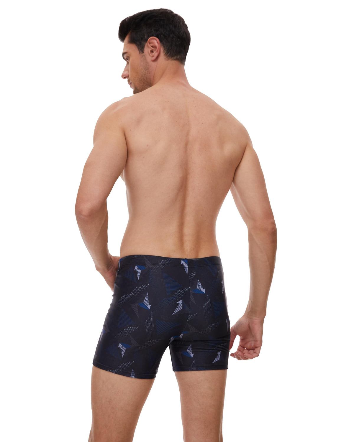 AMZSPORT Men's Short Swim Trunks Quick-Dry Beach Shorts Mesh Lining