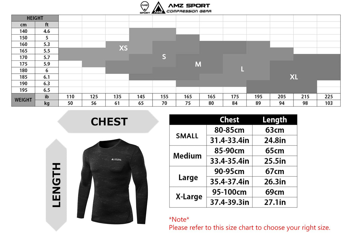 AMZSPORT Men's Long Sleeve Compression Shirt, All-Season