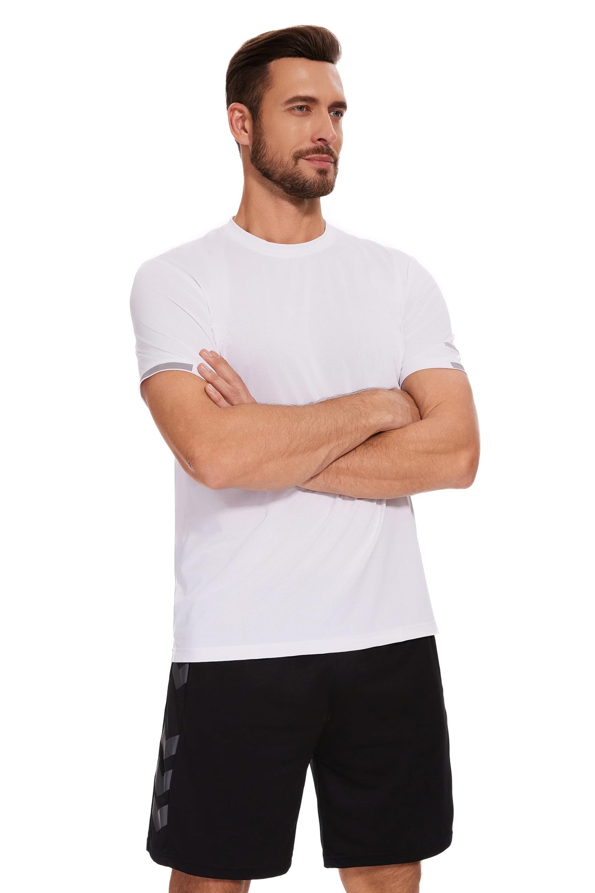 AMZSPORT Herren Sport T-Shirts, 3/5er-Pack Atmungsaktive & Schnelltrocknende Mesh Kurzarmshirts für Laufen, Training & Fitness