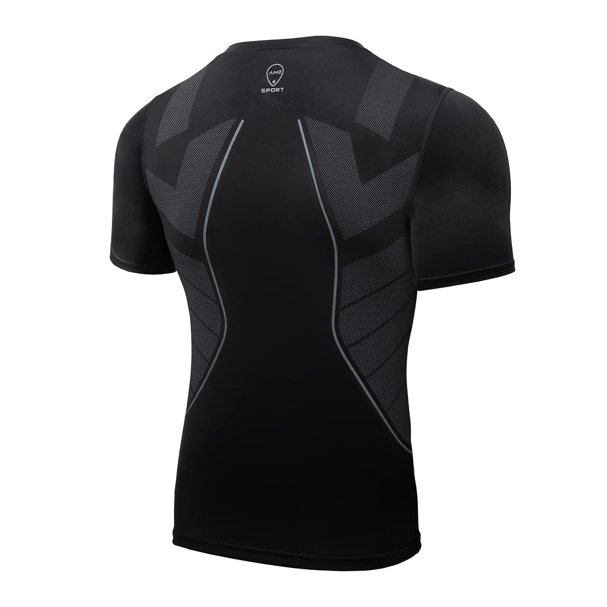 AMZSPORT Men's Short Sleeve Compression Shirt Quick-Dry Running Top