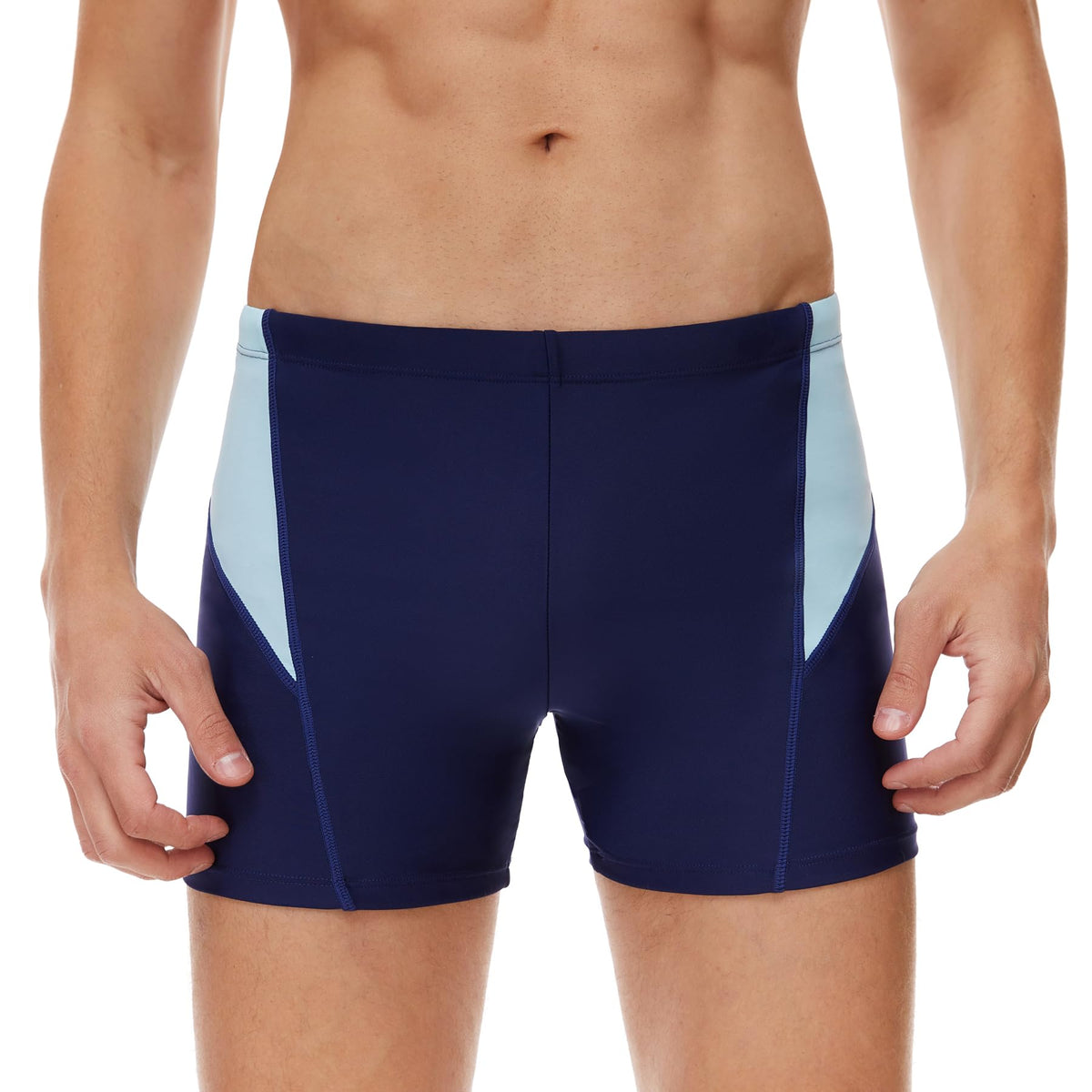 AMZSPORT Men's Short Swim Trunks Quick-Dry Beach Shorts Mesh Lining