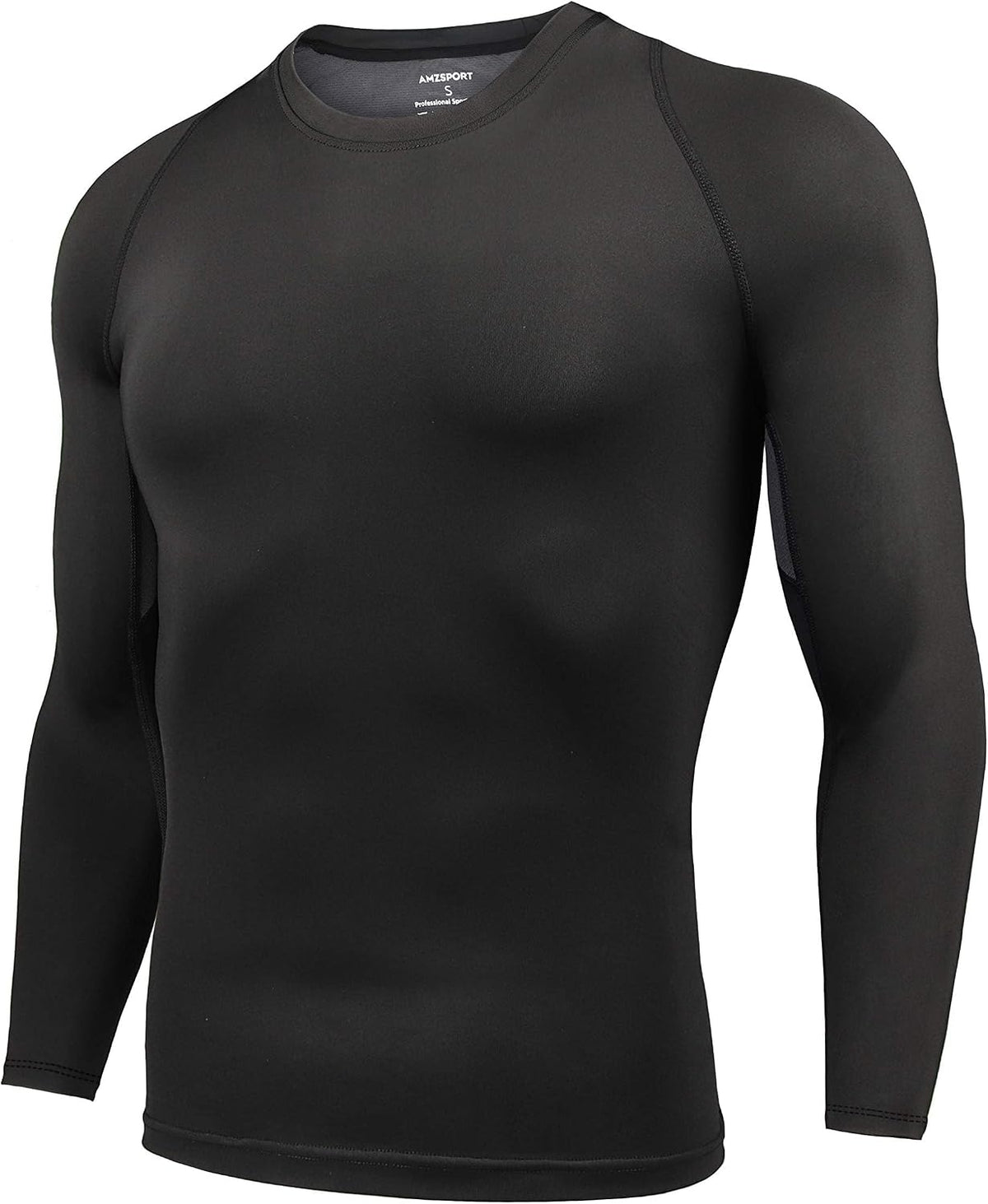 AMZSPORT Men's Long Sleeve Compression Shirt, Breathable