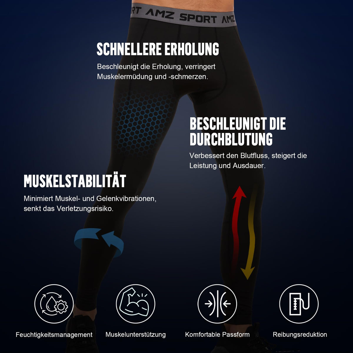 AMZSPORT Men's 2-Pack Compression Leggings