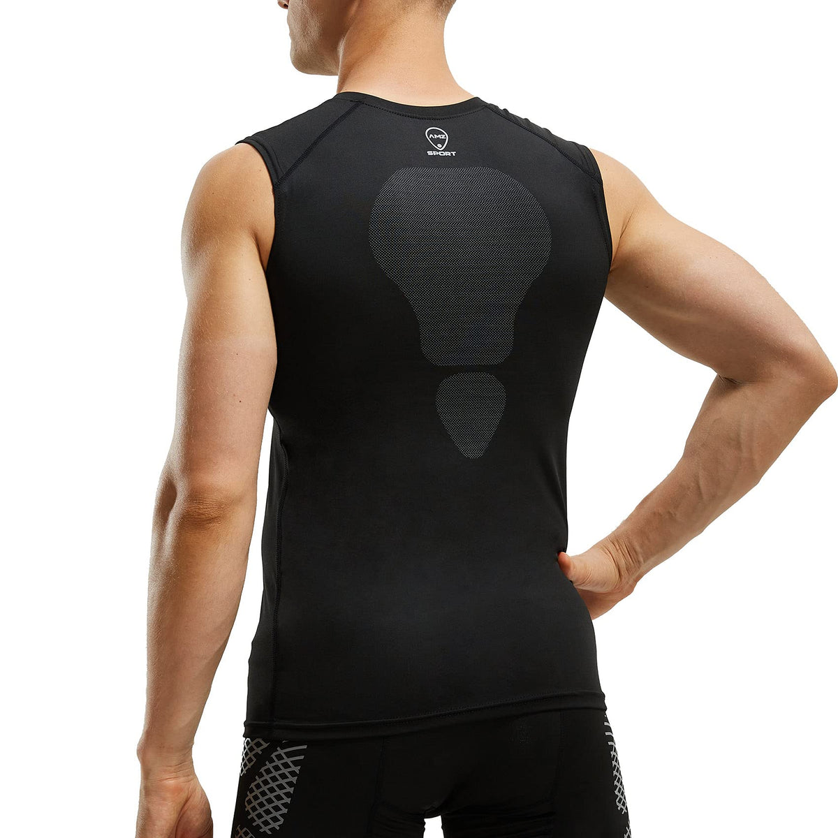 AMZSPORT Men's Compression Sleeveless Shirt, Sports Tank Top