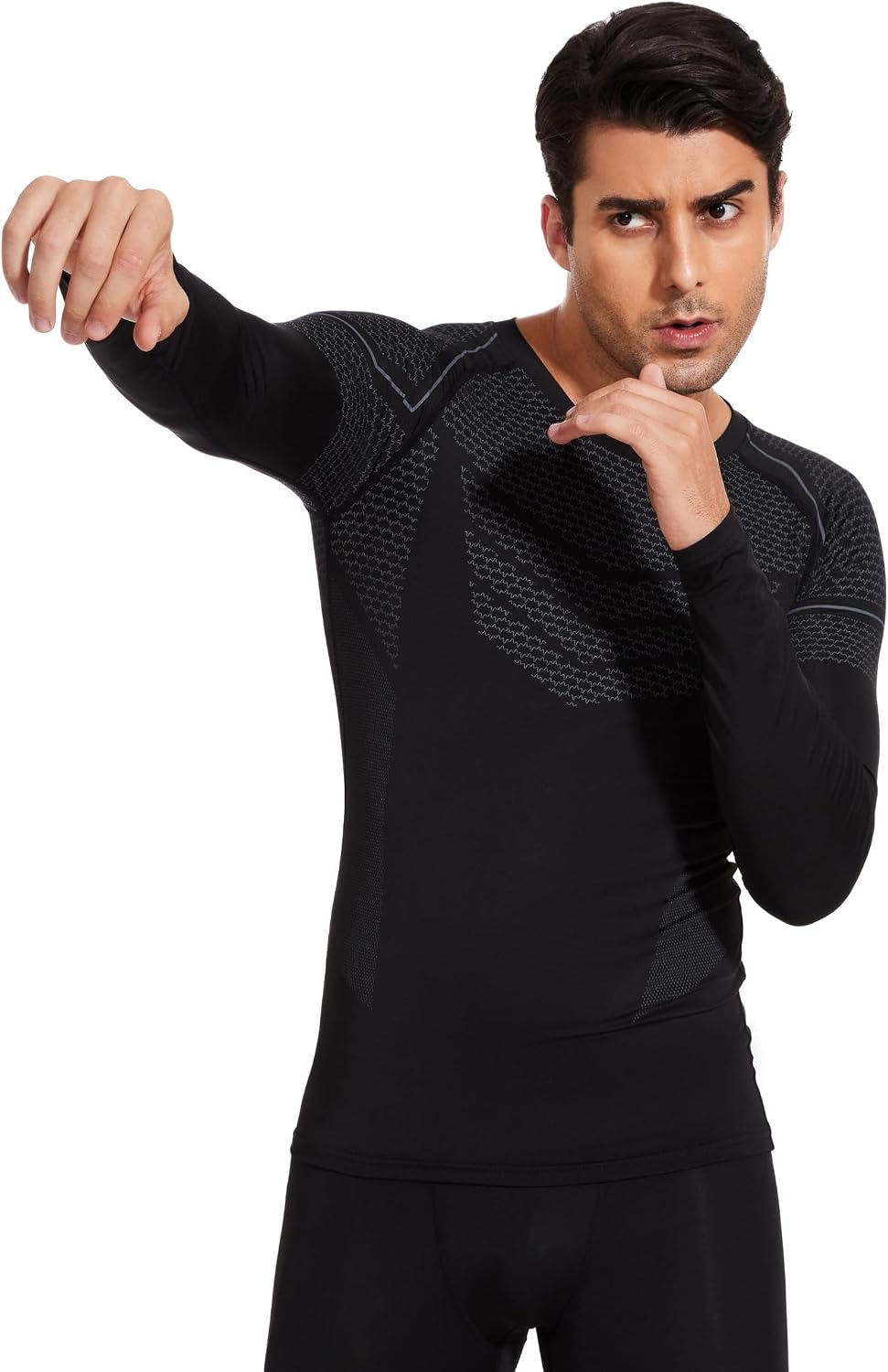 AMZSPORT Men's Long Sleeve Compression Shirt