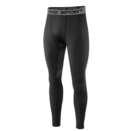 AMZSPORT Men's Quick-Dry Compression Running Tights