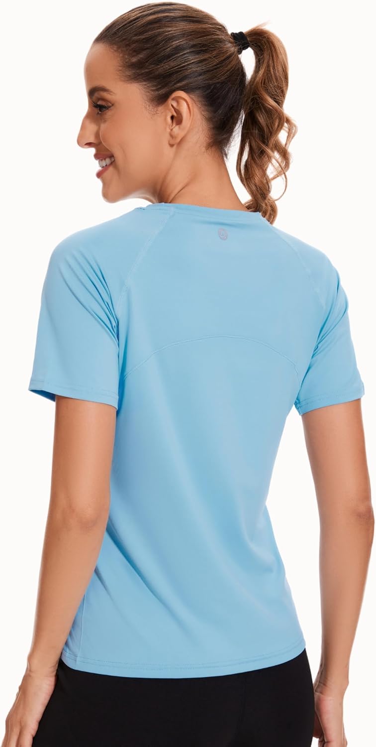 AMZSPORT Women's Short Sleeve Sport T-Shirt Breathable Running Top