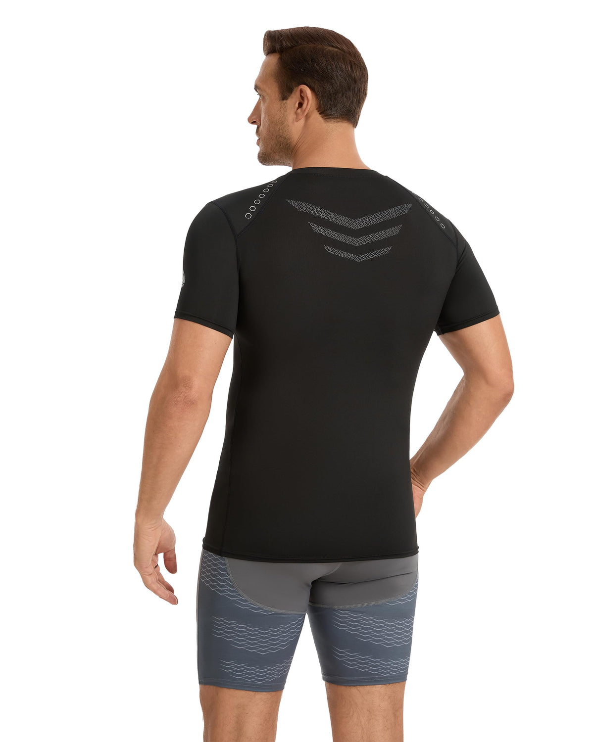 AMZSPORT Men's Short Sleeve Compression Shirt Quick-Dry Running