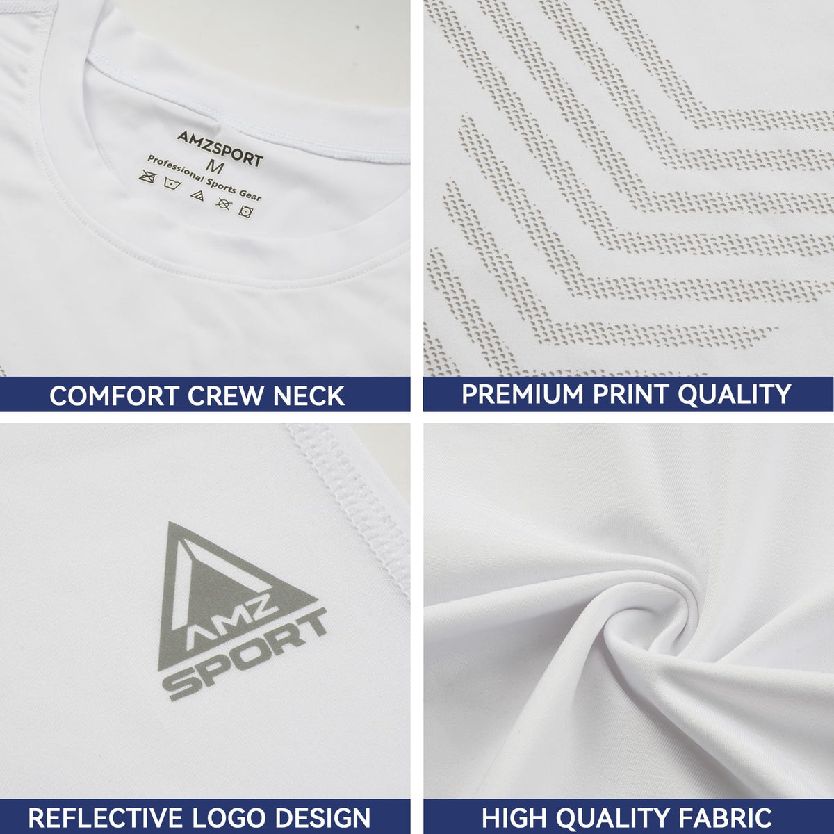 AMZSPORT Men's 1/2-Pack Short Sleeve Compression Shirt Running Top