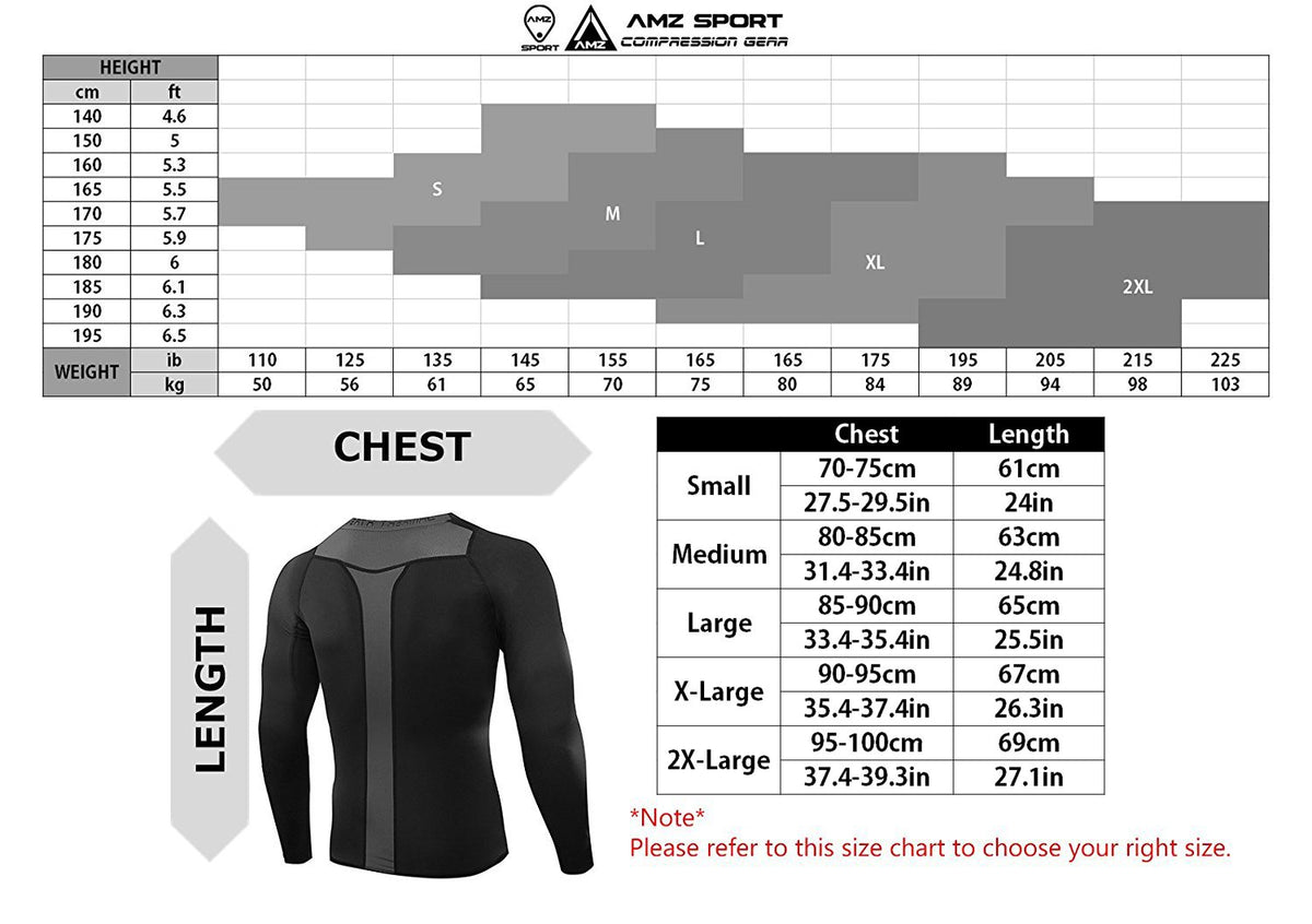AMZSPORT Men's Long Sleeve Compression Shirt, All-Season