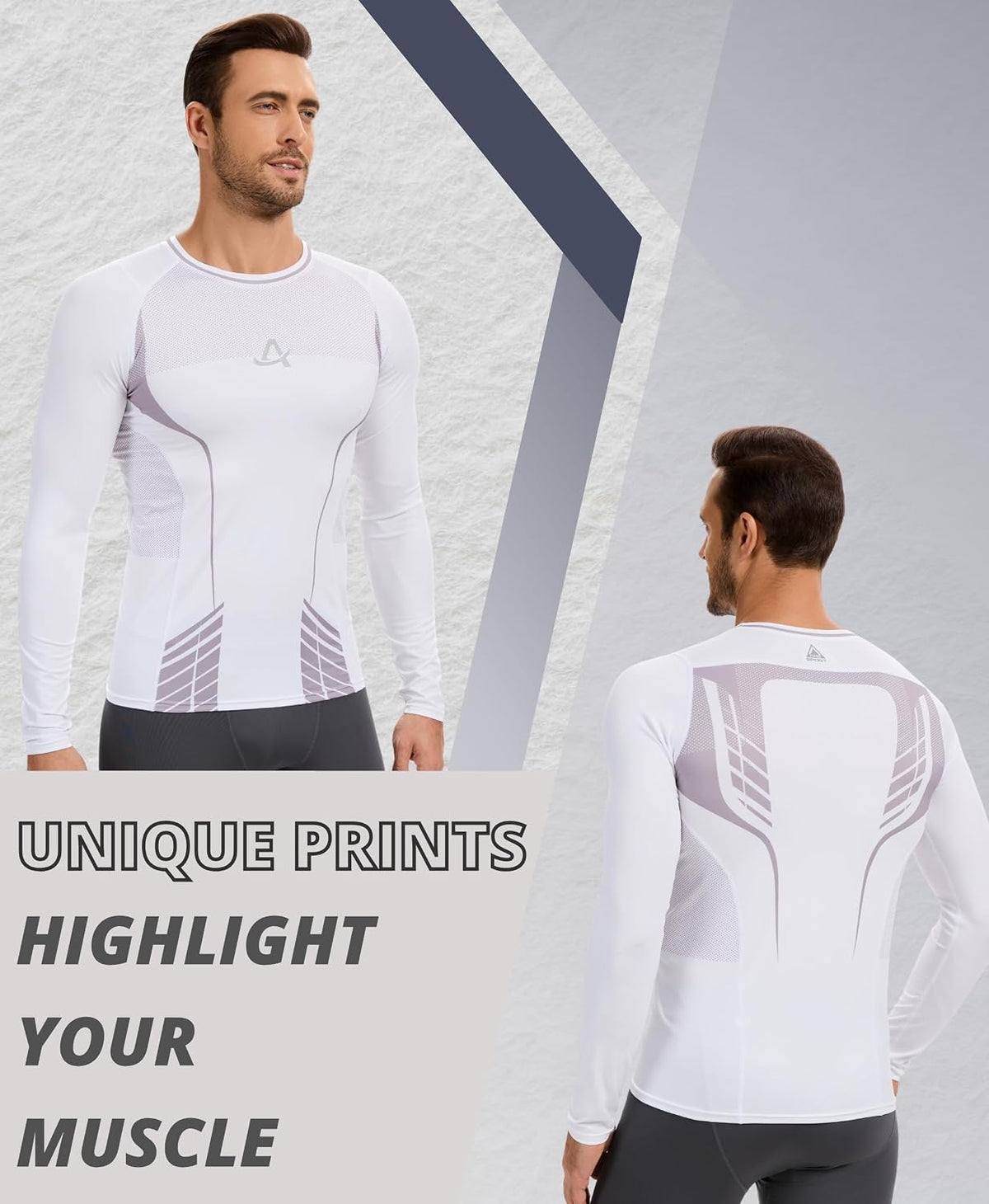 AMZSPORT Men's Long Sleeve Compression Shirt