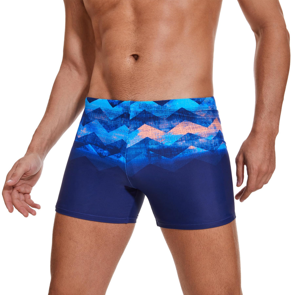 AMZSPORT Men's Short Swim Trunks Quick-Dry Beach Shorts Mesh Lining