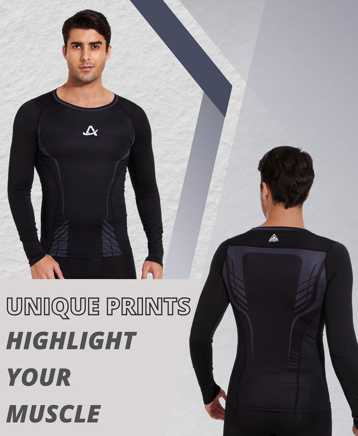 AMZSPORT Men's Long Sleeve Compression Shirt