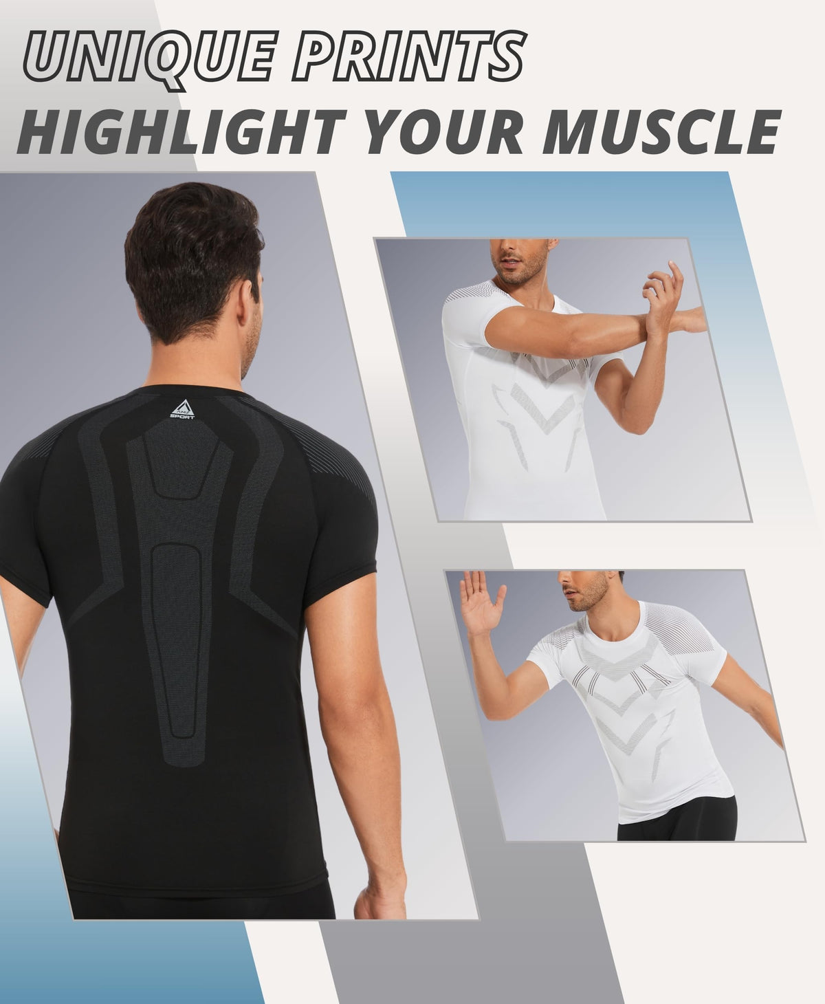 AMZSPORT Men's Compression Shirt, Sports, Quick-Dry, Base Layer Top