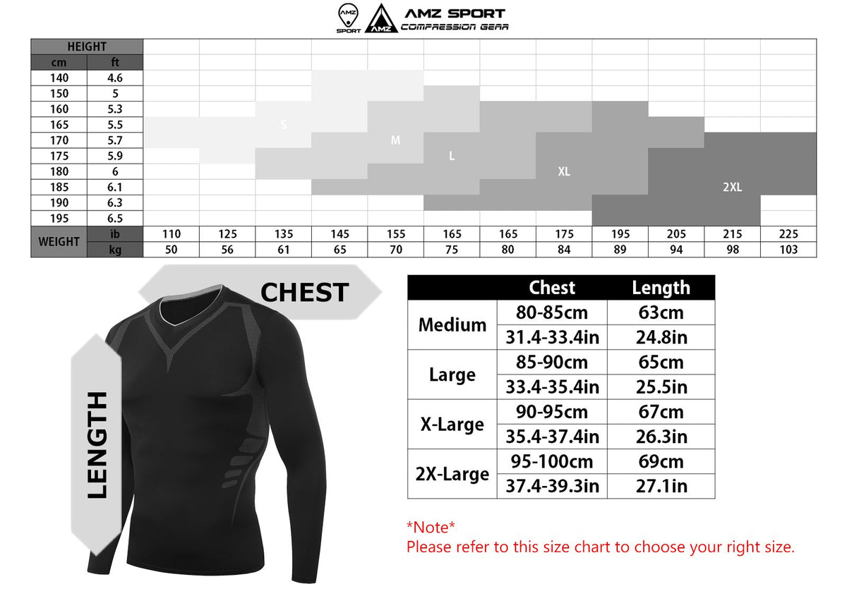 AMZSPORT Men's Long Sleeve Compression Shirt, All-Season