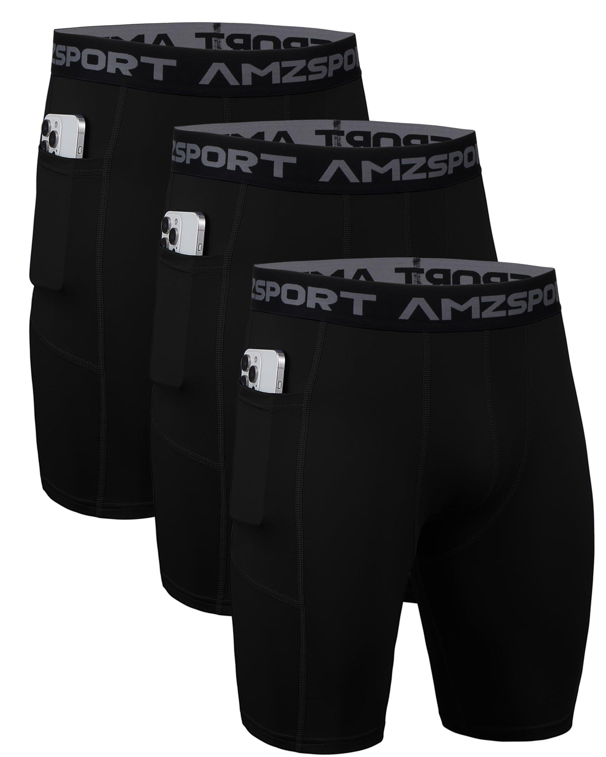 AMZSPORT Men's Breathable Compression Shorts