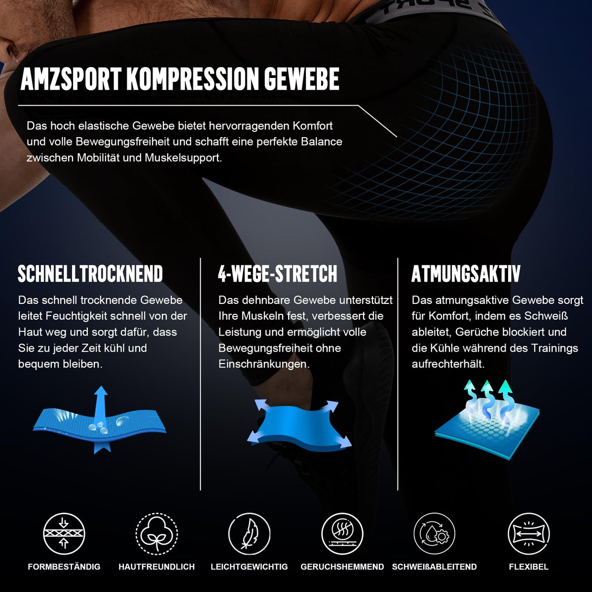 AMZSPORT Men's 2-Pack Compression Leggings