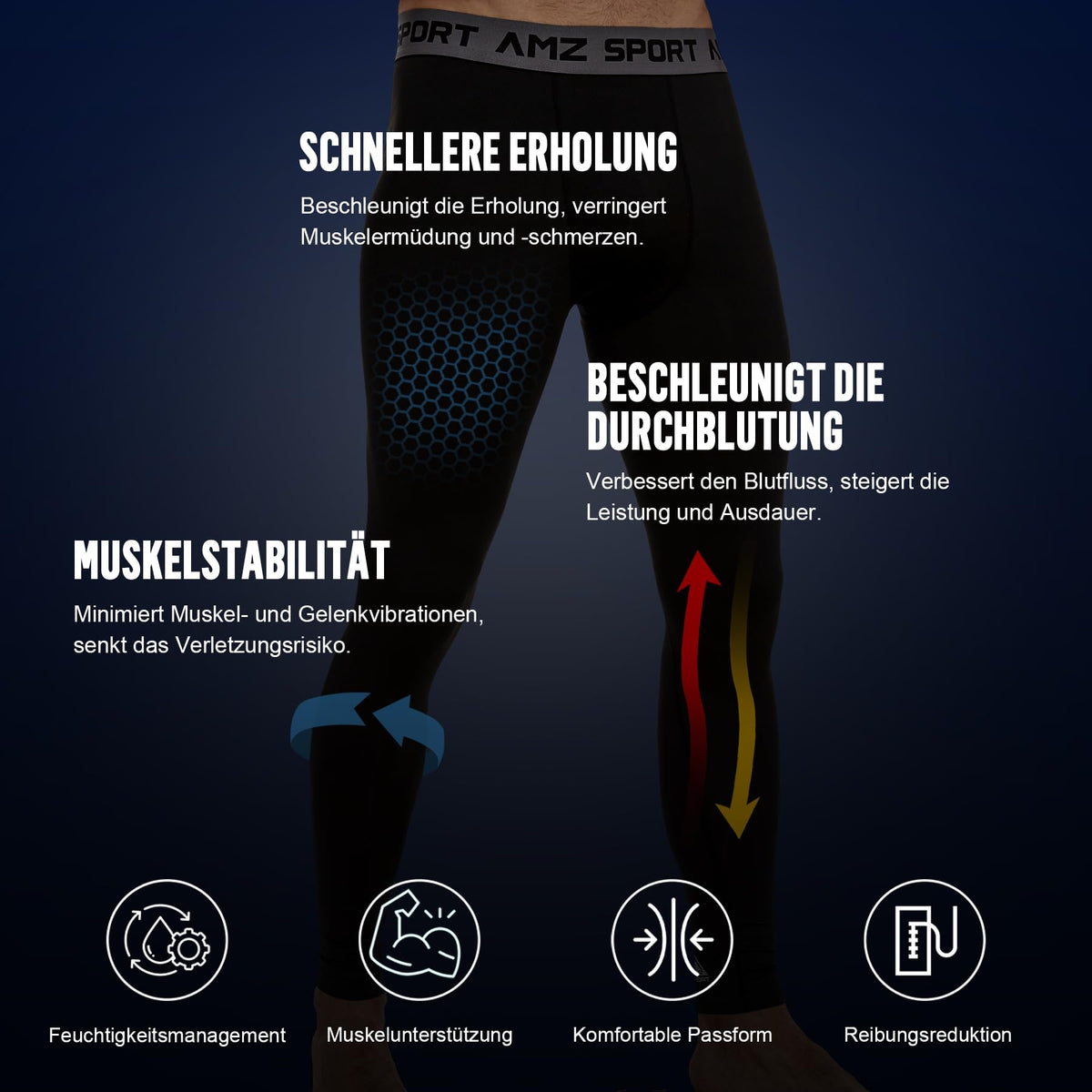 AMZSPORT Men's 2-Pack Compression Leggings