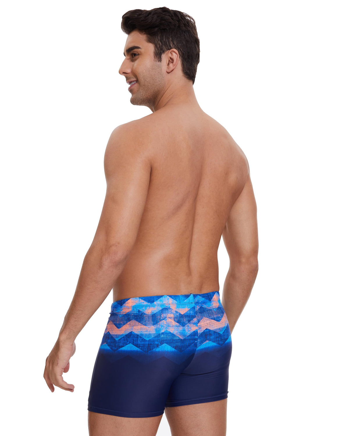 AMZSPORT Men's Short Swim Trunks Quick-Dry Beach Shorts Mesh Lining