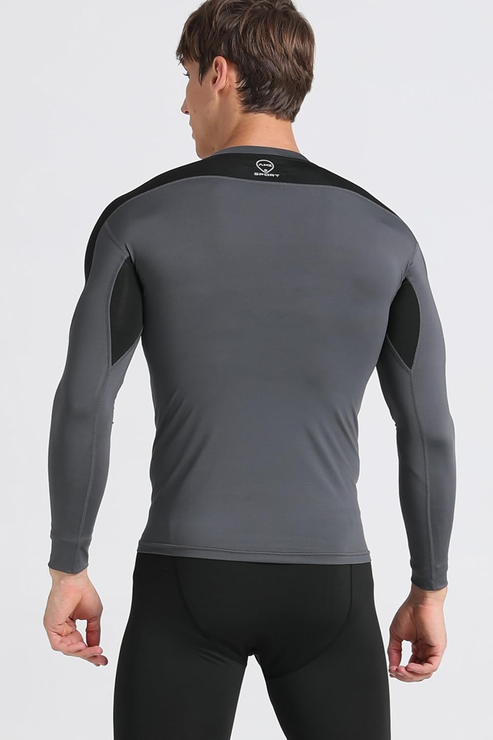 AMZSPORT Men's Long Sleeve Compression Shirt, Breathable