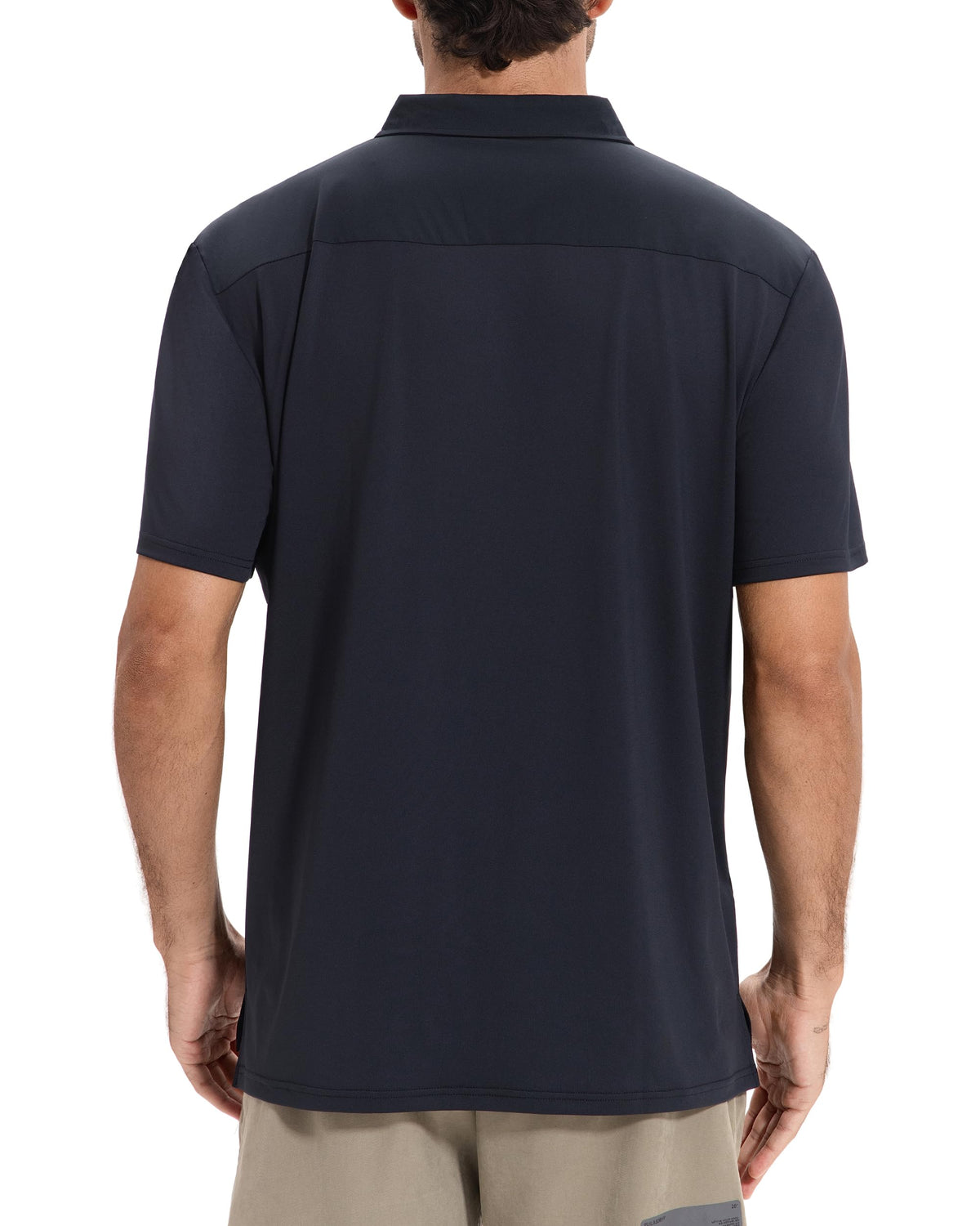 AMZSPORT Men's Short Sleeve Polo Shirt Quick-Dry Zip Pocket Sport