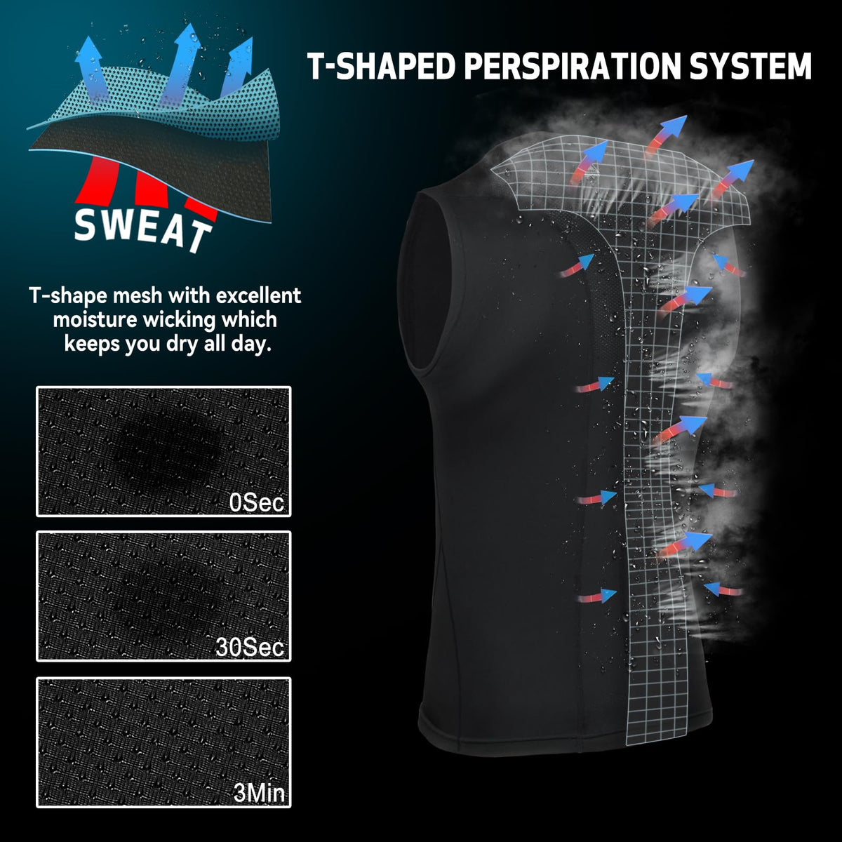 AMZSPORT Men's Sleeveless Compression Tank Top, Breathable
