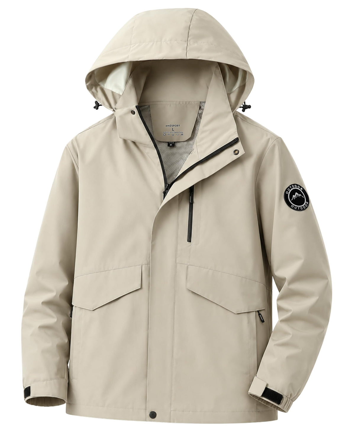 AMZSPORT Men's Hooded Rain Jacket