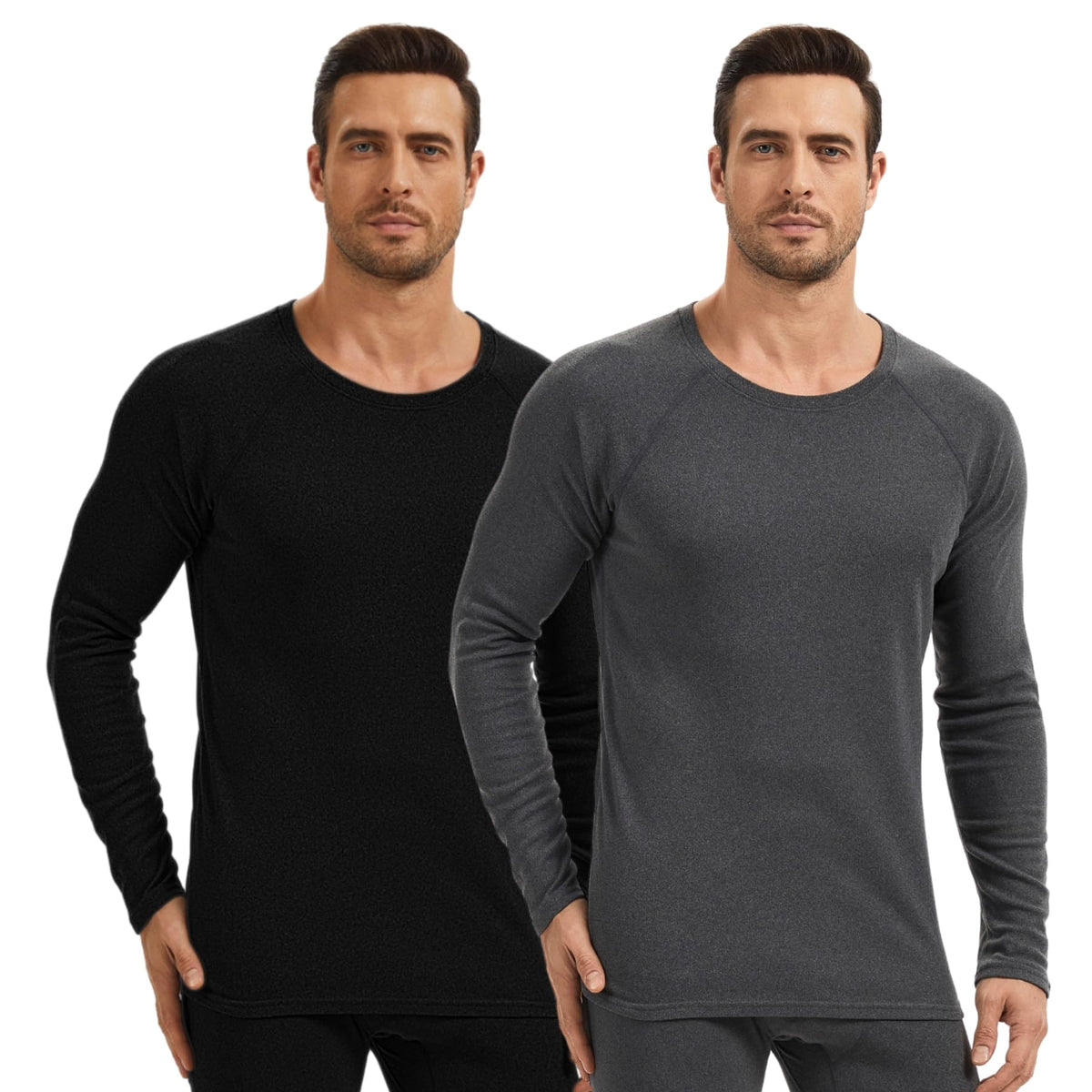 AMZSPORT Men's Thermal Long Sleeve Shirt Winter Ski Base Layer Top