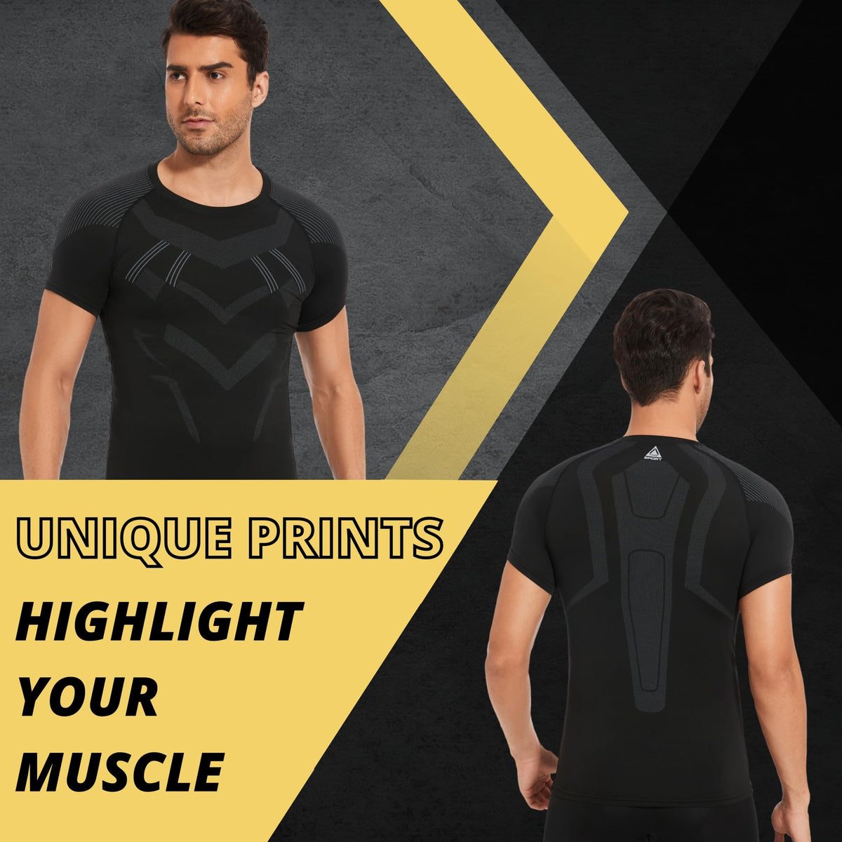 AMZSPORT Men's Compression Shirt, Sports, Quick-Dry, Base Layer Top