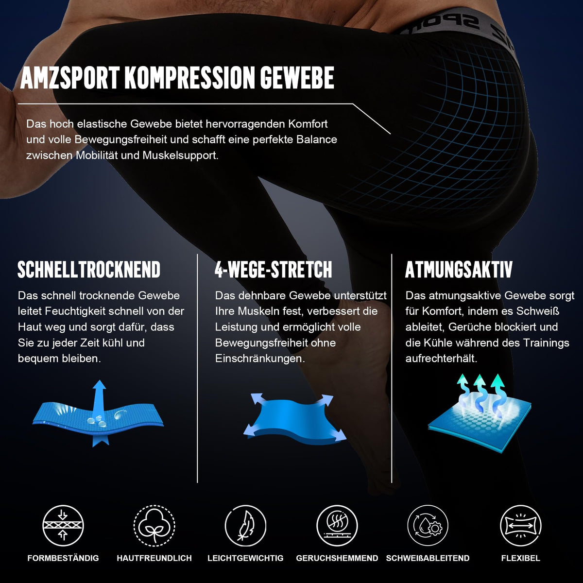 AMZSPORT Men's 2-Pack Compression Leggings