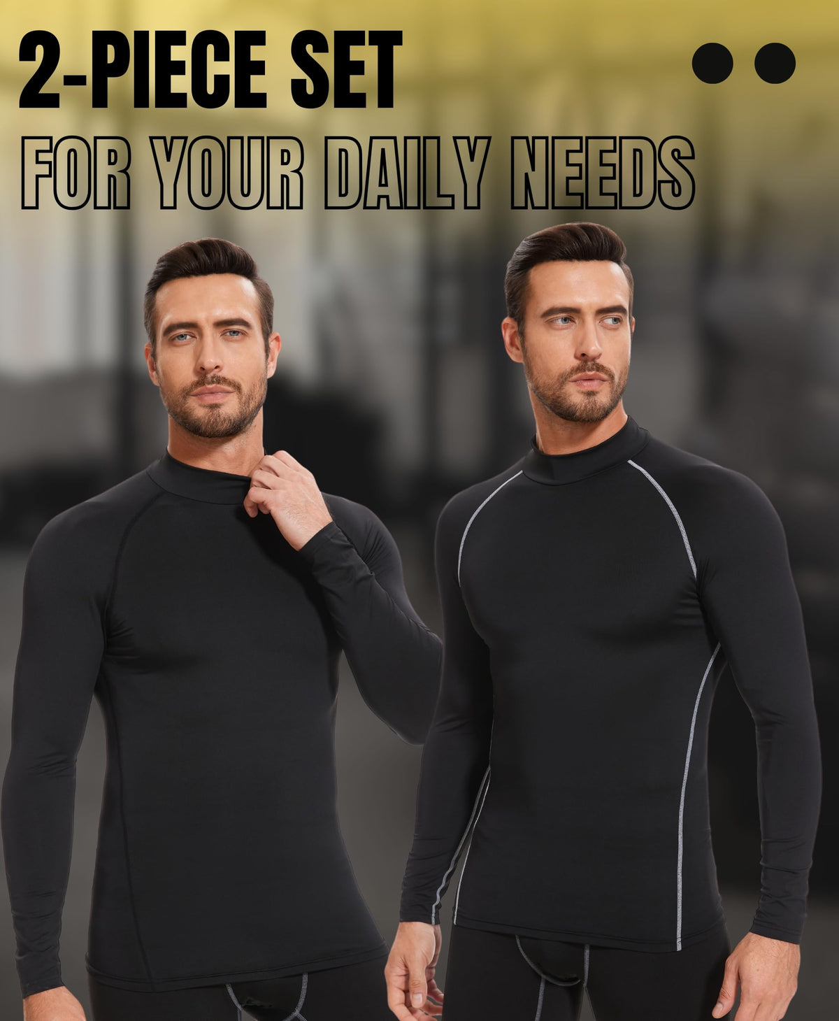 AMZSPORT Men's Long Sleeve Compression Shirt, Quick-Dry
