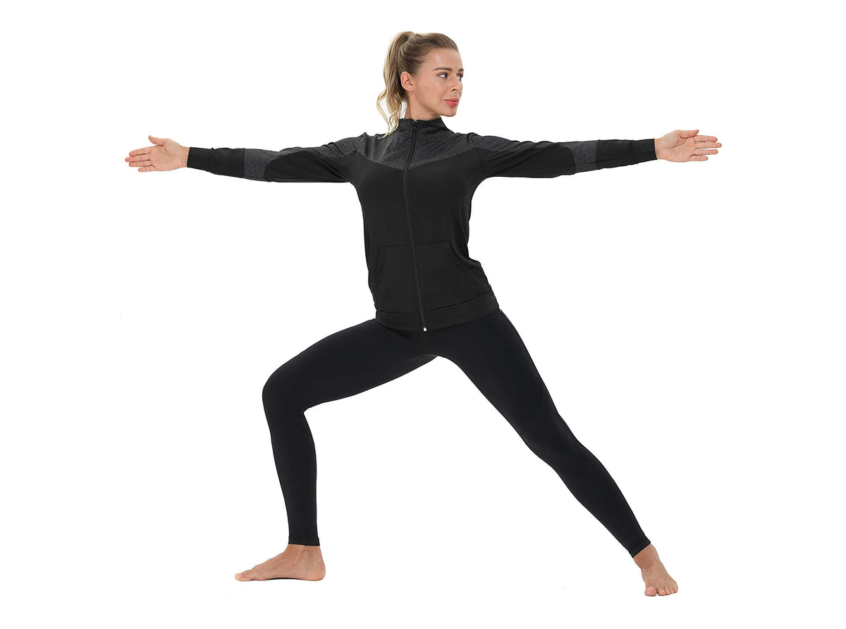 AMZSPORT Women's Running Jacket Long Sleeve with Pockets