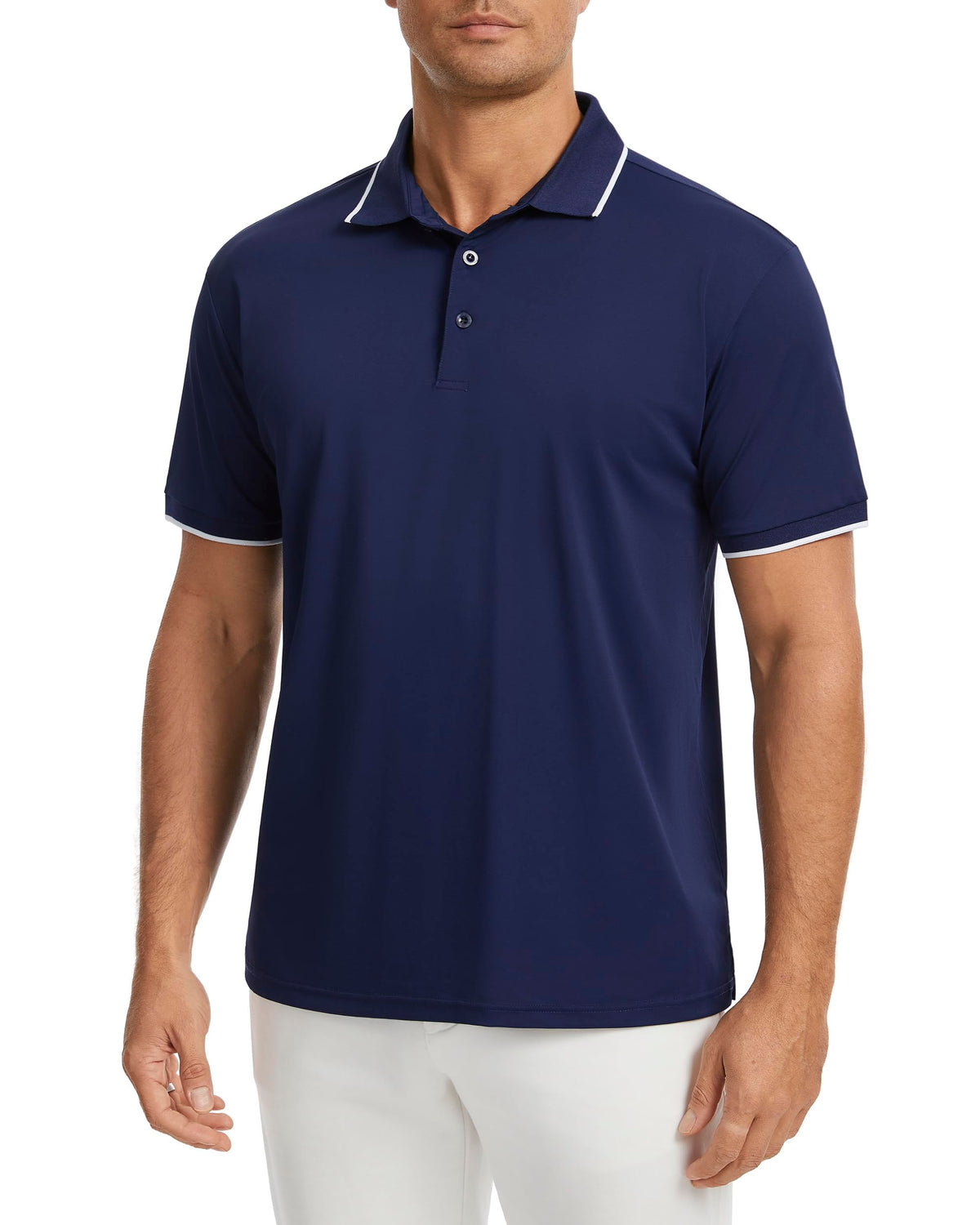 AMZSPORT Men's Short Sleeve Polo Shirt For Golf,Business Or Casual