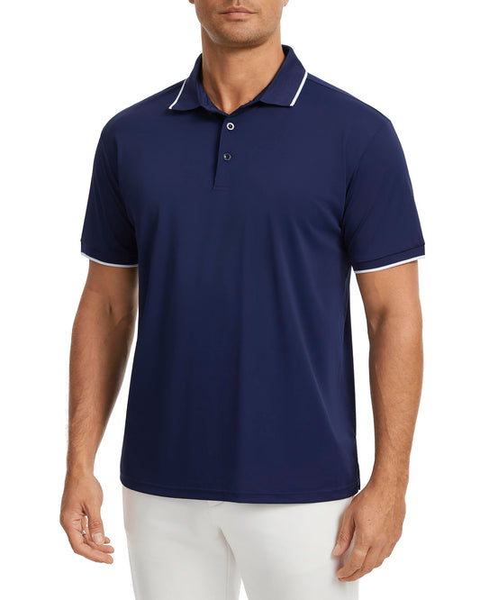 AMZSPORT Men's Short Sleeve Polo Shirt For Golf,Business Or Casual