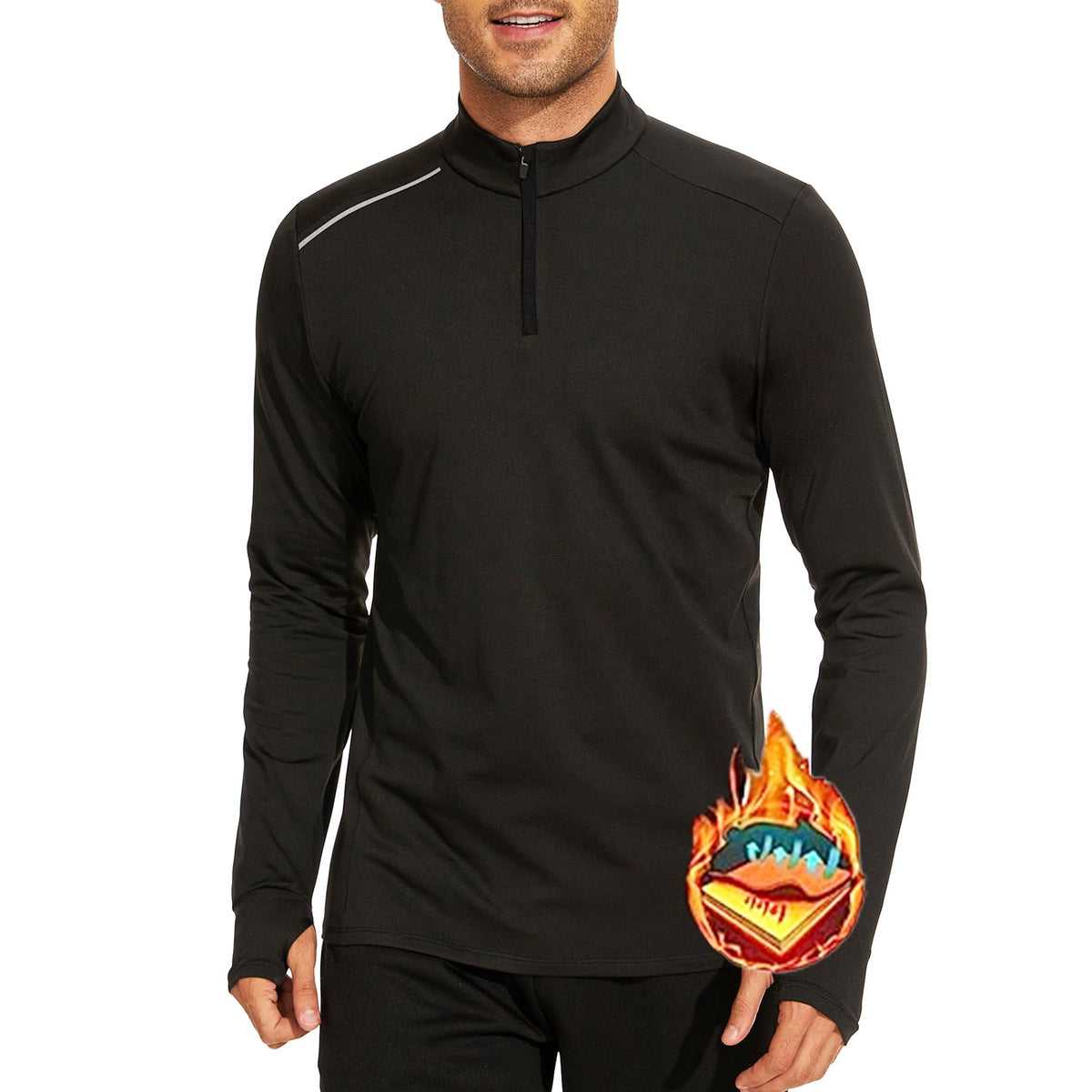 AMZSPORT Men's 1/4 Zip Long Sleeve Running & Training Shirt