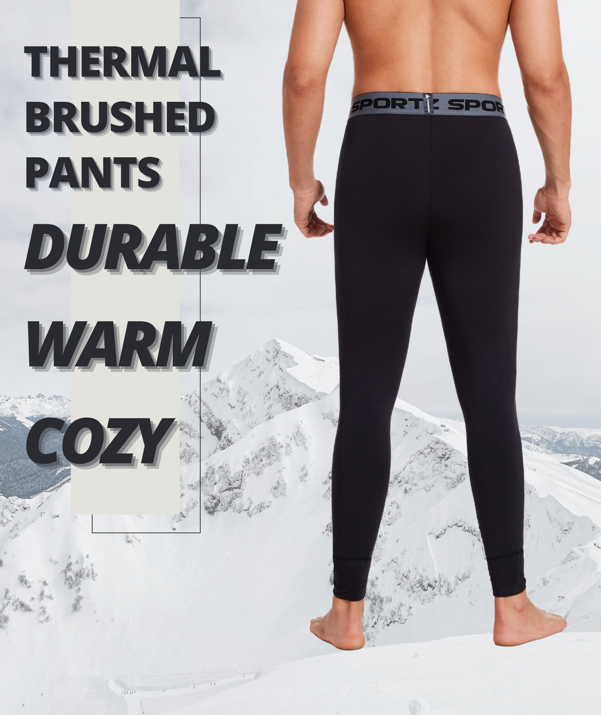 AMZSPORT Men's Thermal Underwear Long Johns Winter Base Layer Pants