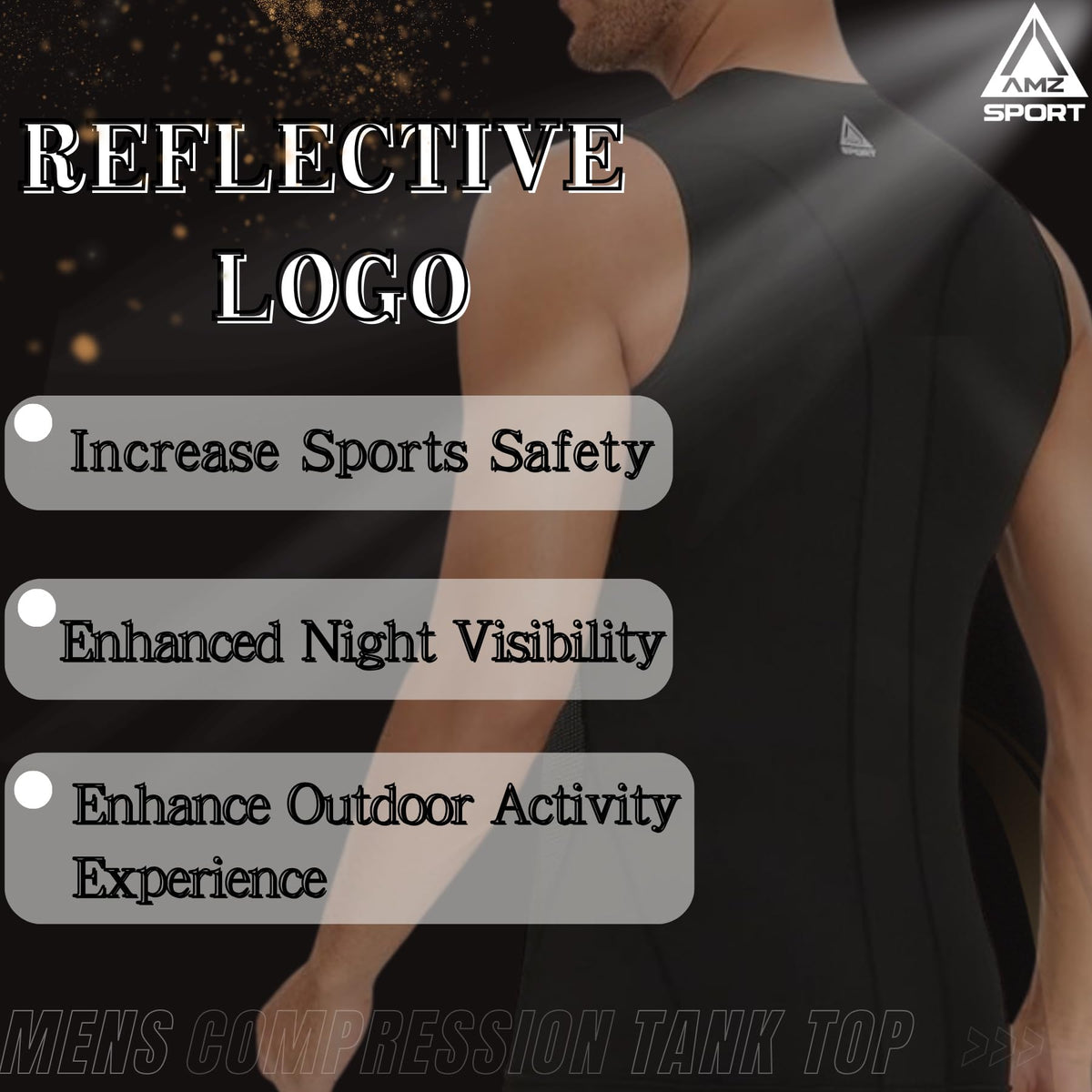 AMZSPORT Men's Sleeveless Compression Tank Top, Breathable