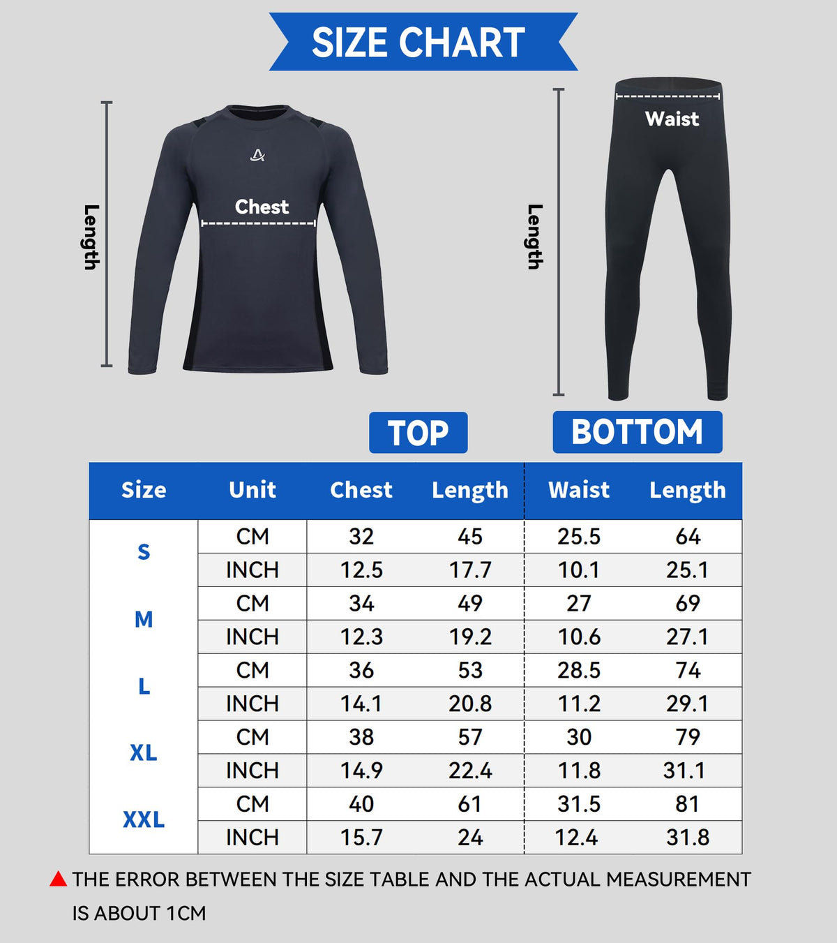 AMZSPORT Kids' Thermal Base Layer Set, Warm & Quick-Dry